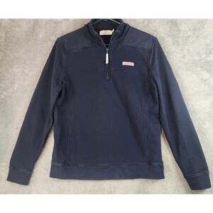 Vineyard Vines SWeatshirt Womens Medium Blue Quarter Zip Pullover Preppy Top